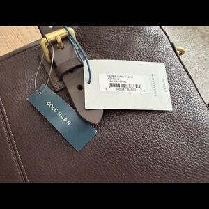 Cole Haan Dark Brown Leather Briefcase NWT